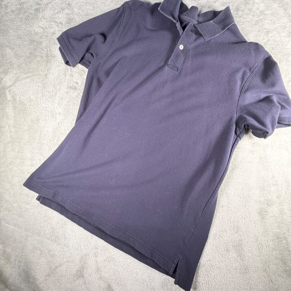 St Johns Bay Heritage Polo Mens Medium Navy Blue Short Sleeve Cotton Classic Fit